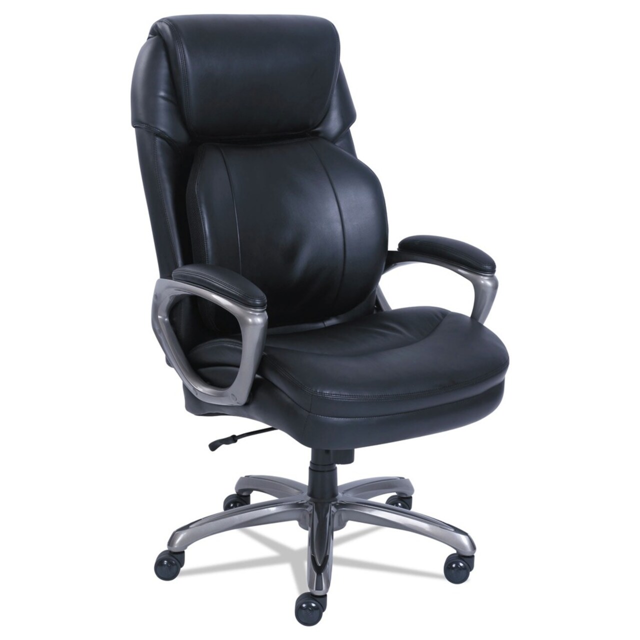SertaPedic Supports Up to 400 lbs. 19 in. to 22 in. Seat Height Cosset Big and Tall Executive Chair - Black Seat/Back, Slate Base